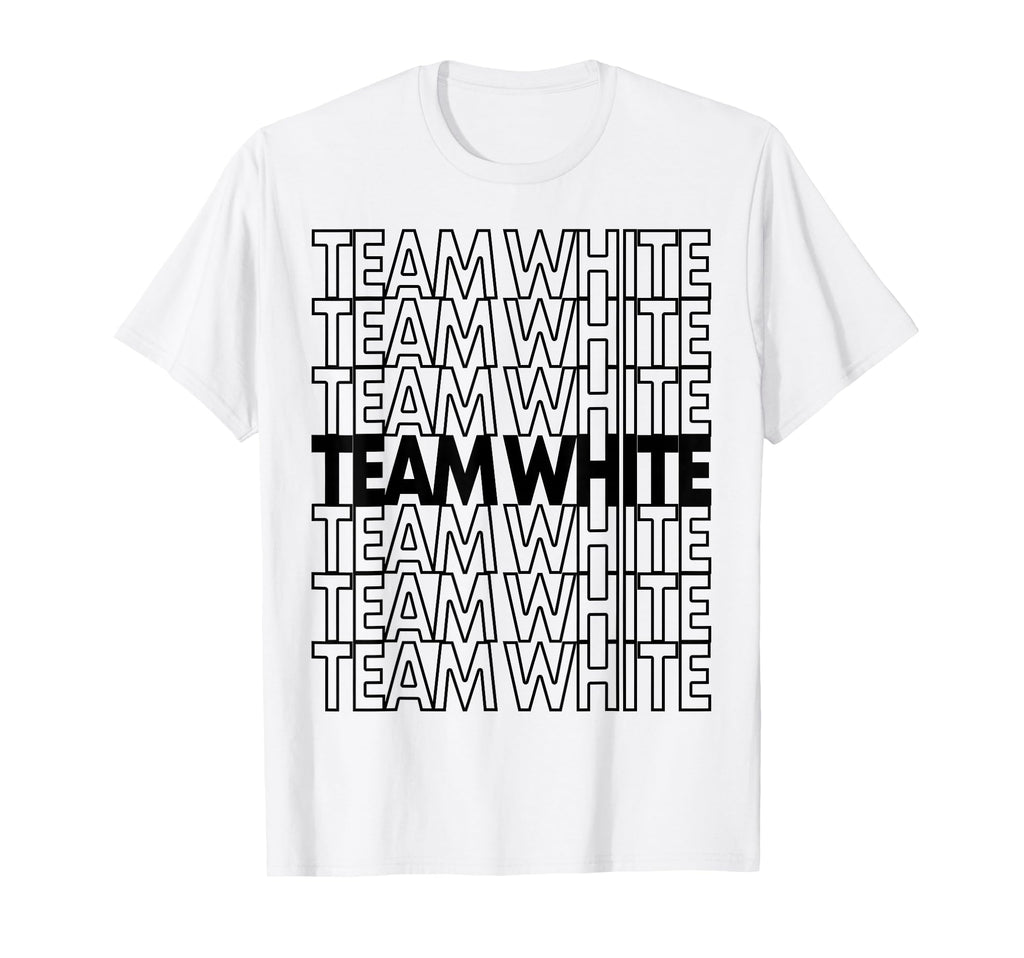Team White School Spirit T-Shirt - Trendy Graphic for Adults