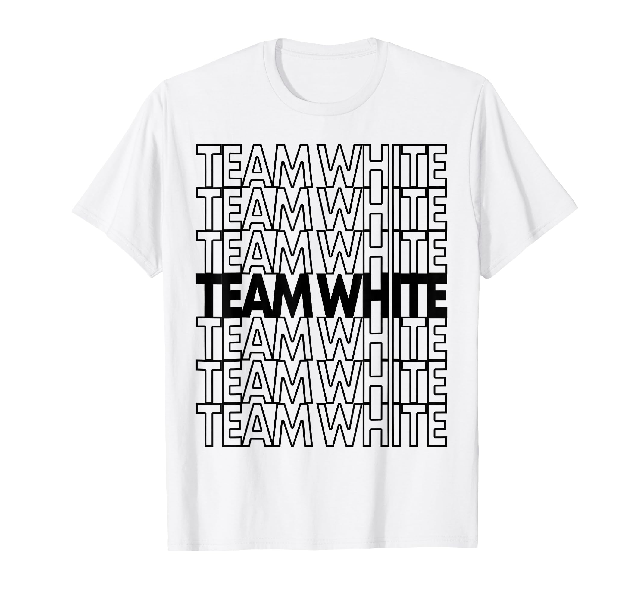 Team White School Spirit T-Shirt - Trendy Graphic for Adults