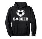 Love Soccer Heart Ball Play Gift Sports T-Shirt - Minimalist Print Unisex