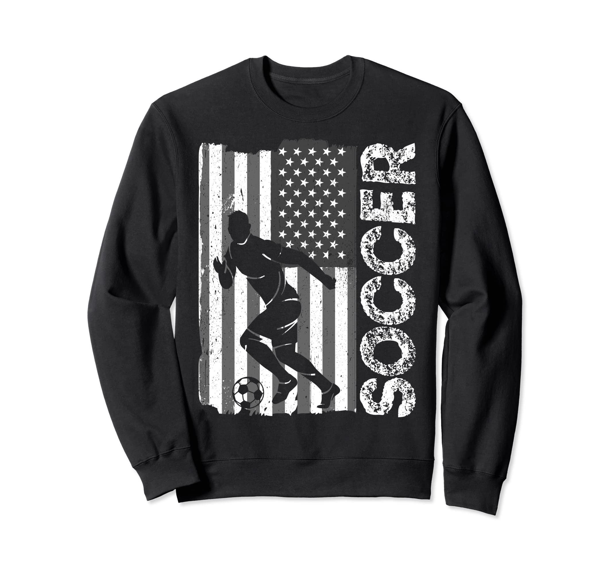 Soccer Us Flag Athlete Sports Sweatshirt - Novelty Apparel for Adults