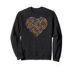 Colorful Soccer Ball Love Heart Sweatshirt - Fun Novelty Design for Adults