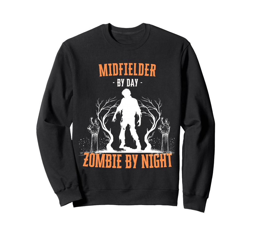Midfielder Day Zombie Night Sweatshirt - Aesthetic Graphic for Adults