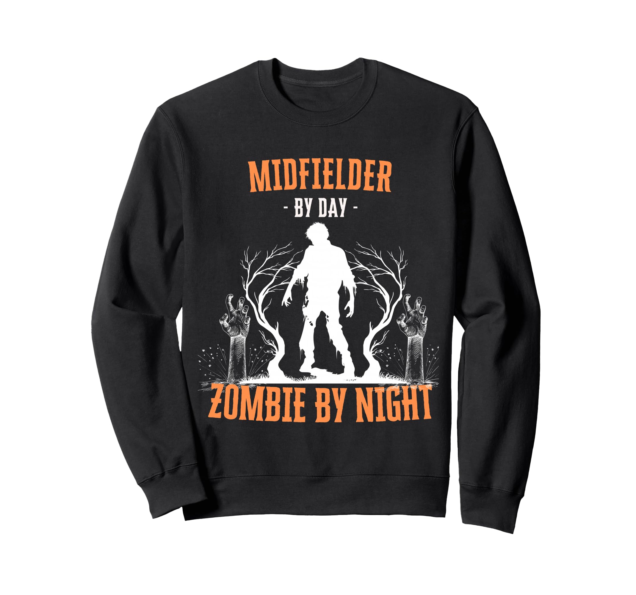 Midfielder Day Zombie Night Sweatshirt - Aesthetic Graphic for Adults