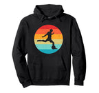 Soccer Player Silhouette Sunset 80S Hoodie - Novelty Apparel Unisex