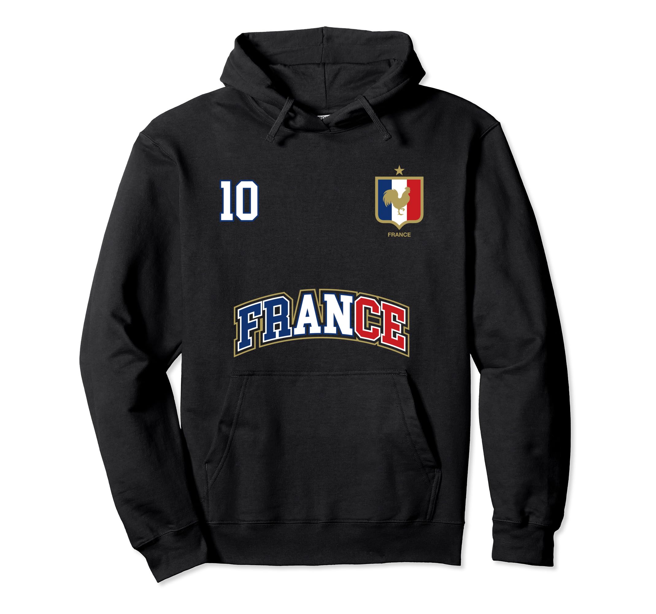 France Number 10 Soccer Team Sports Hoodie - Minimalist Print for Adults