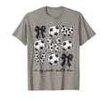 Soccer Auntie Funny Coquette Bow Soccer T-Shirt - Custom Art Print Unisex