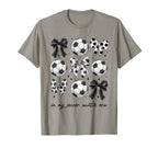 Soccer Auntie Funny Coquette Bow Soccer T-Shirt - Custom Art Print Unisex