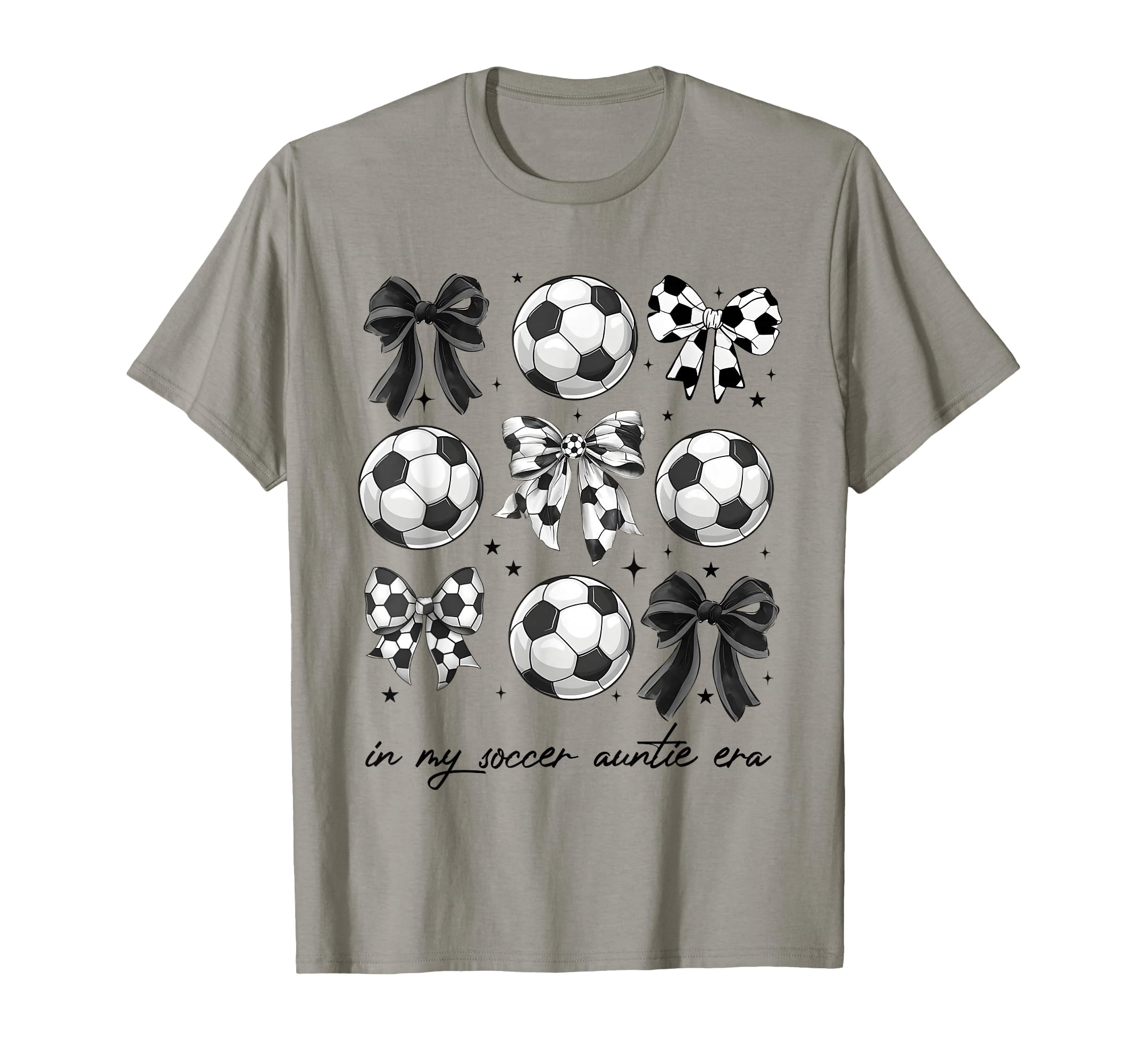 Soccer Auntie Funny Coquette Bow Soccer T-Shirt - Custom Art Print Unisex