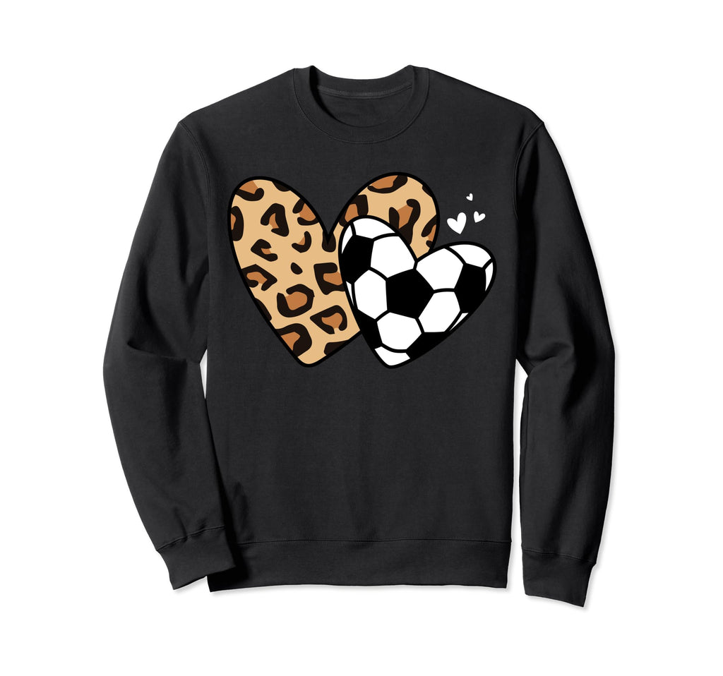 Soccer Heart Leopard Heart Funny Sweatshirt - Streetwear Style Men Women
