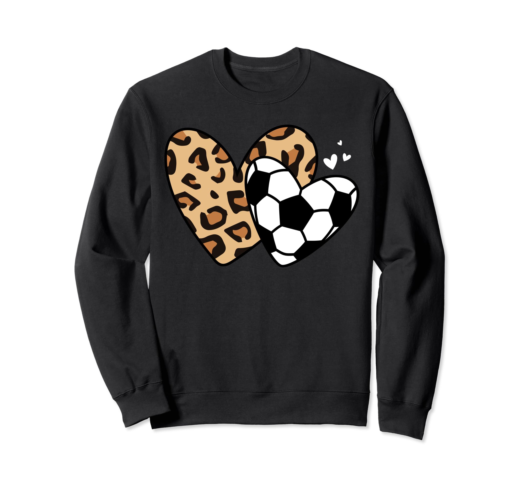 Soccer Heart Leopard Heart Funny Sweatshirt - Streetwear Style Men Women