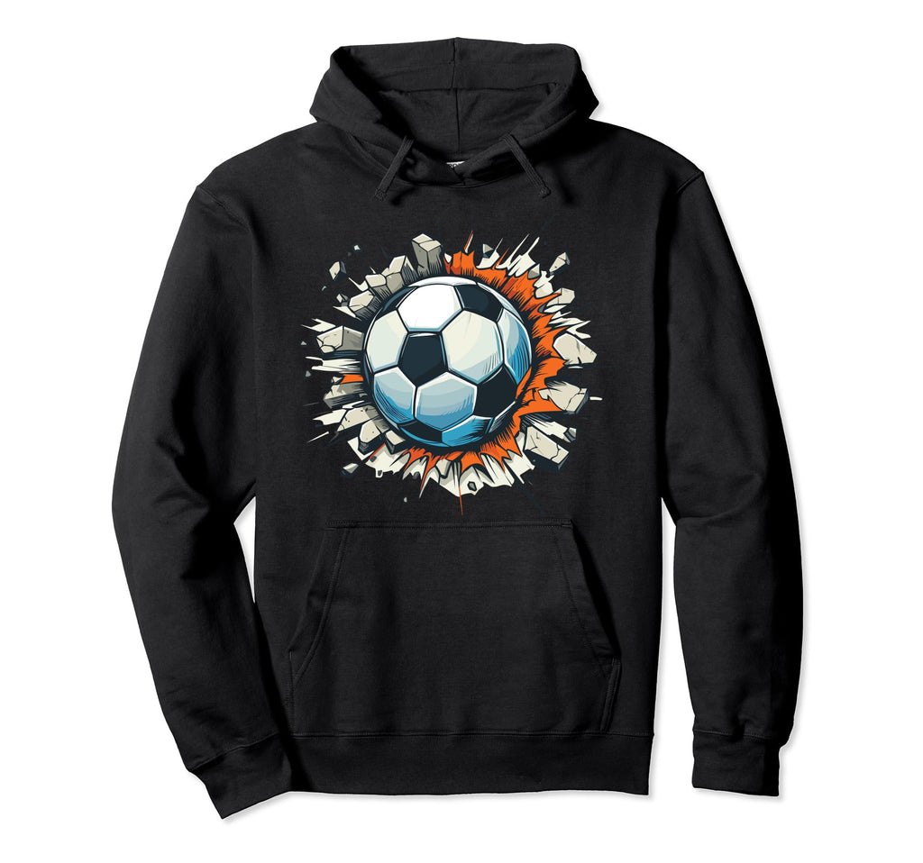 Soccer Ball Break Wall Soccer Sports Hoodie - Graphic Print Unisex