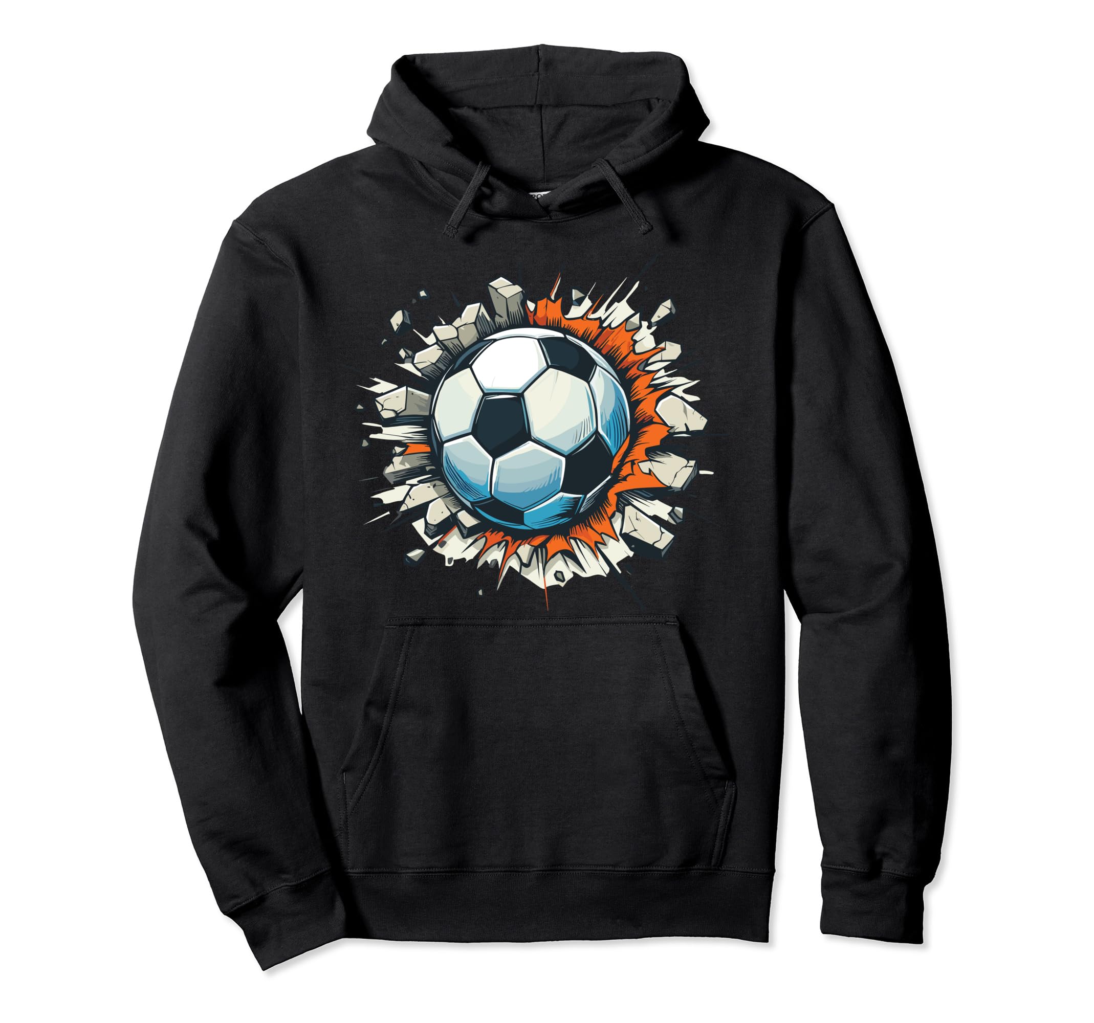 Soccer Ball Break Wall Soccer Sports Hoodie - Graphic Print Unisex