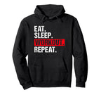 Eat Sleep Workout Repeat Funny Workout Hoodie - Unique Graphic Unisex