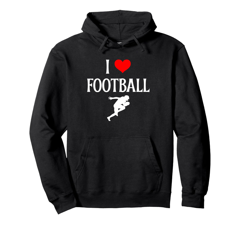 I Love Football I Heart Football Funny Hoodie - Aesthetic Graphic Unisex