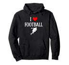 I Love Football I Heart Football Funny Hoodie - Aesthetic Graphic Unisex