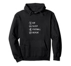 Eat Sleep Football Repeat Soccer Player Hoodie - Aesthetic Graphic Unisex