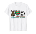Peace Love Soccer Mom Dad Brother T-Shirt - Casual Everyday Wear Men Women