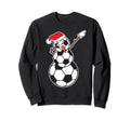 Dabbing Snowman Soccer Ball Funny Sweatshirt - Unique Graphic for Adults