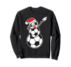 Dabbing Snowman Soccer Ball Funny Sweatshirt - Unique Graphic for Adults