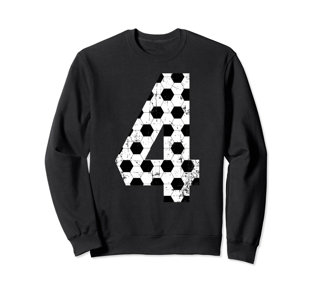 Soccer 4 Jersey Number Sweatshirt - Unique Graphic Men Women