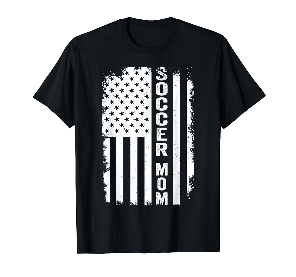 Soccer Mom Soccer Mama Usa Flag T-Shirt - Casual Everyday Wear for Adults