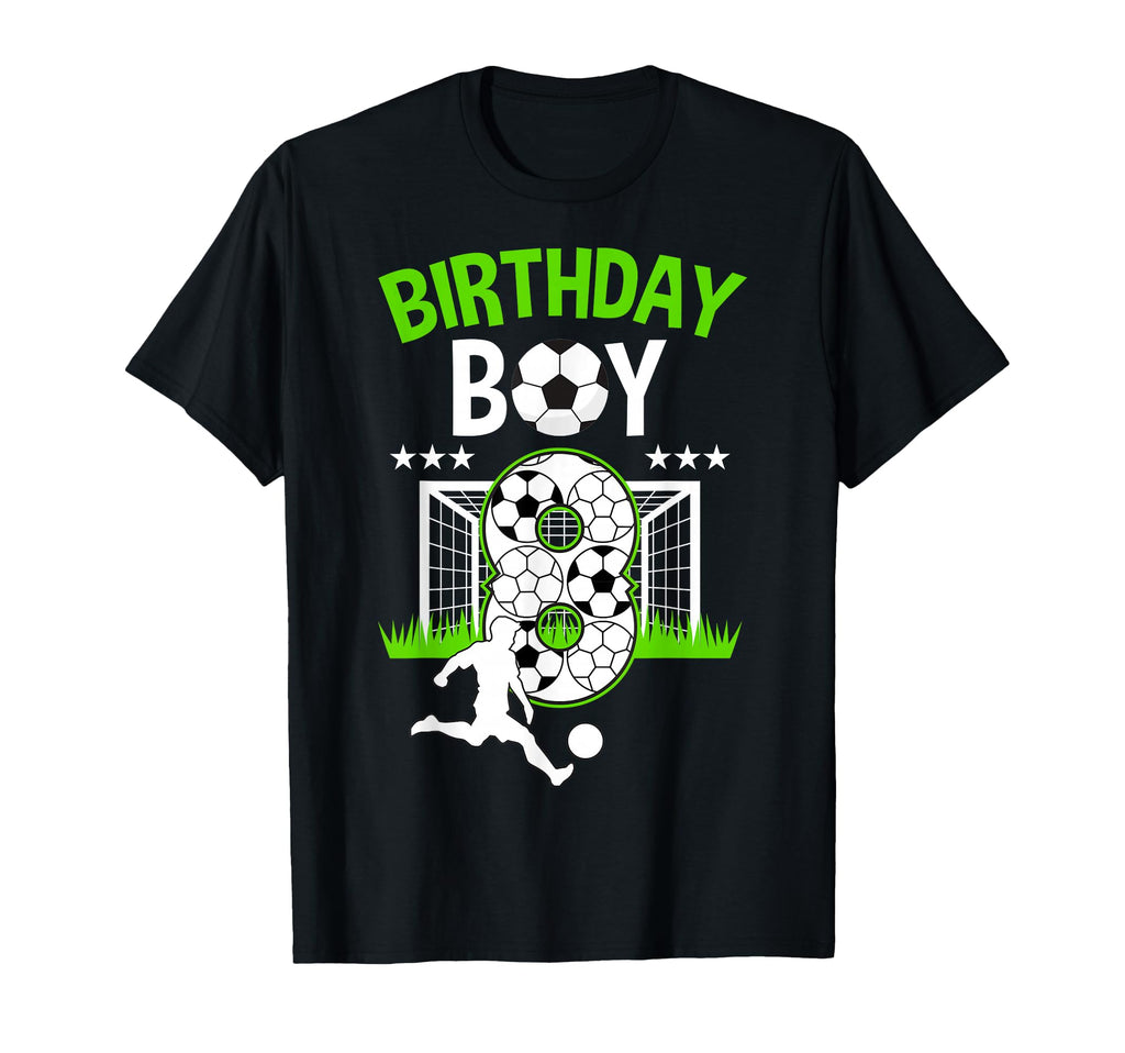 Birthday Soccer 8 Year Old Who Loves T-Shirt - Novelty Apparel for Adults