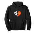 Split Heart Soccer Basketball Hoodie - Minimalist Print for Adults