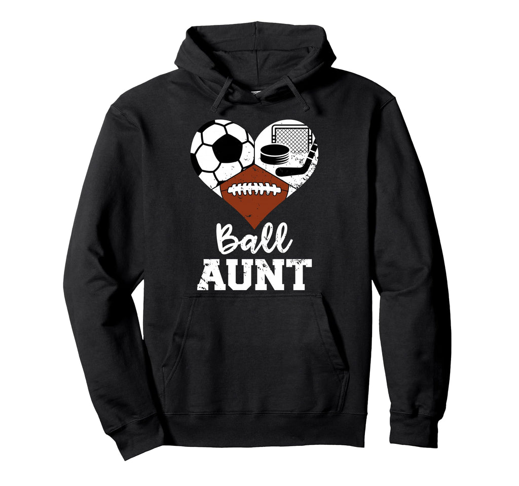 Ball Aunt Heart Funny Soccer Football Hoodie - Graphic Print Men Women