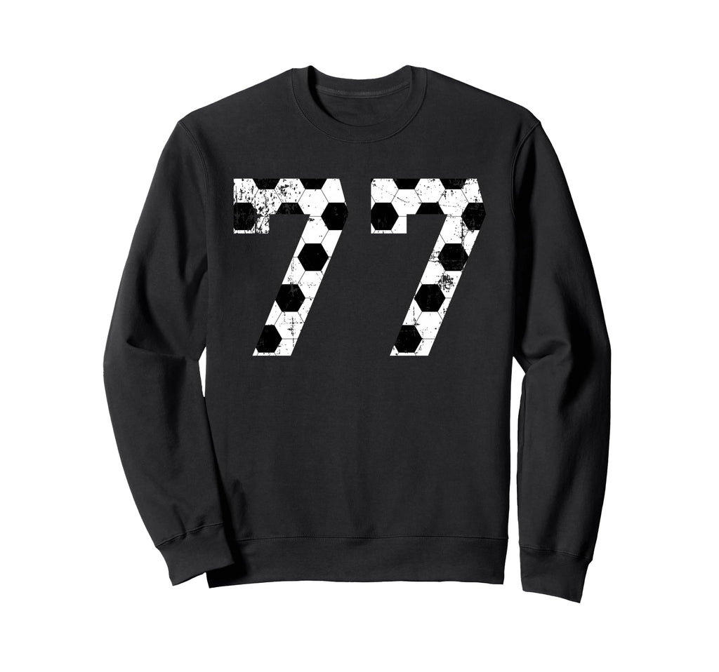 Soccer 77 Jersey Number Sweatshirt - Minimalist Print Men Women