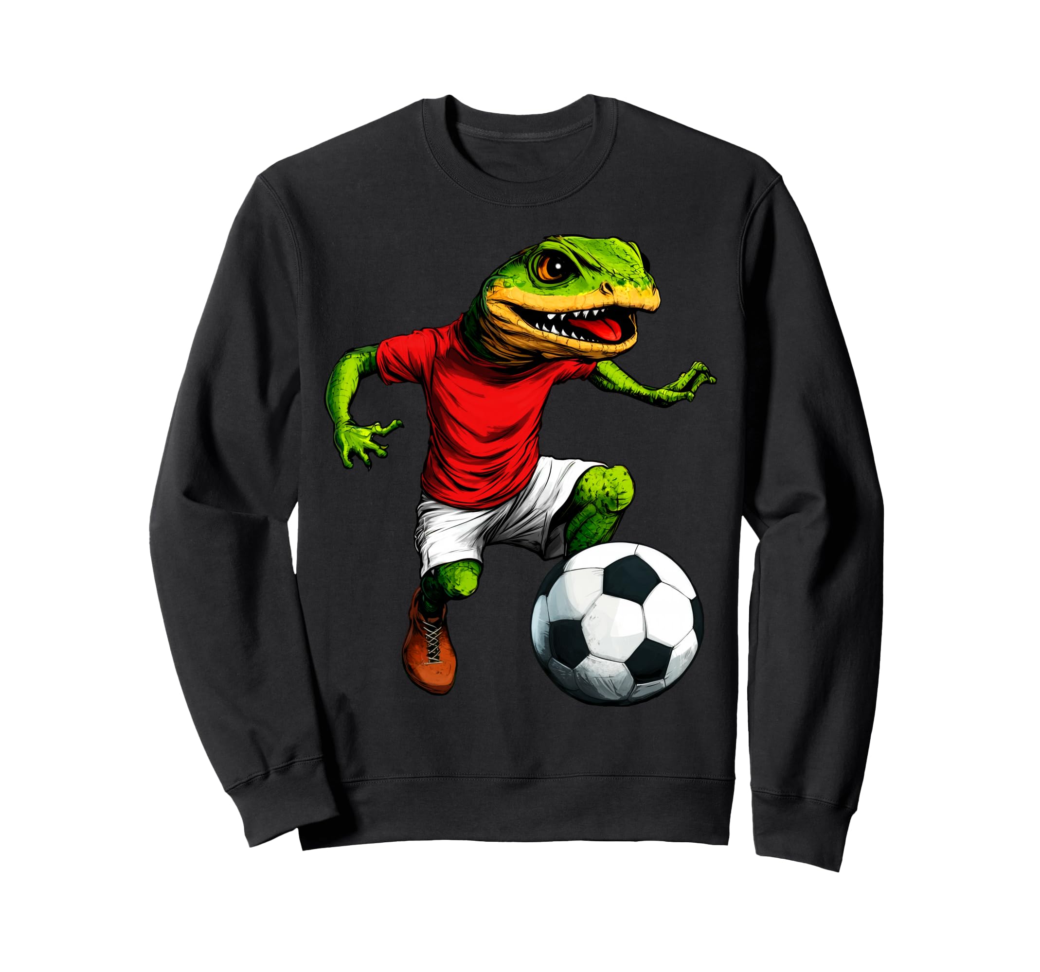 Lizard Football Footballer Lizard Sweatshirt - Fun Novelty Design Unisex