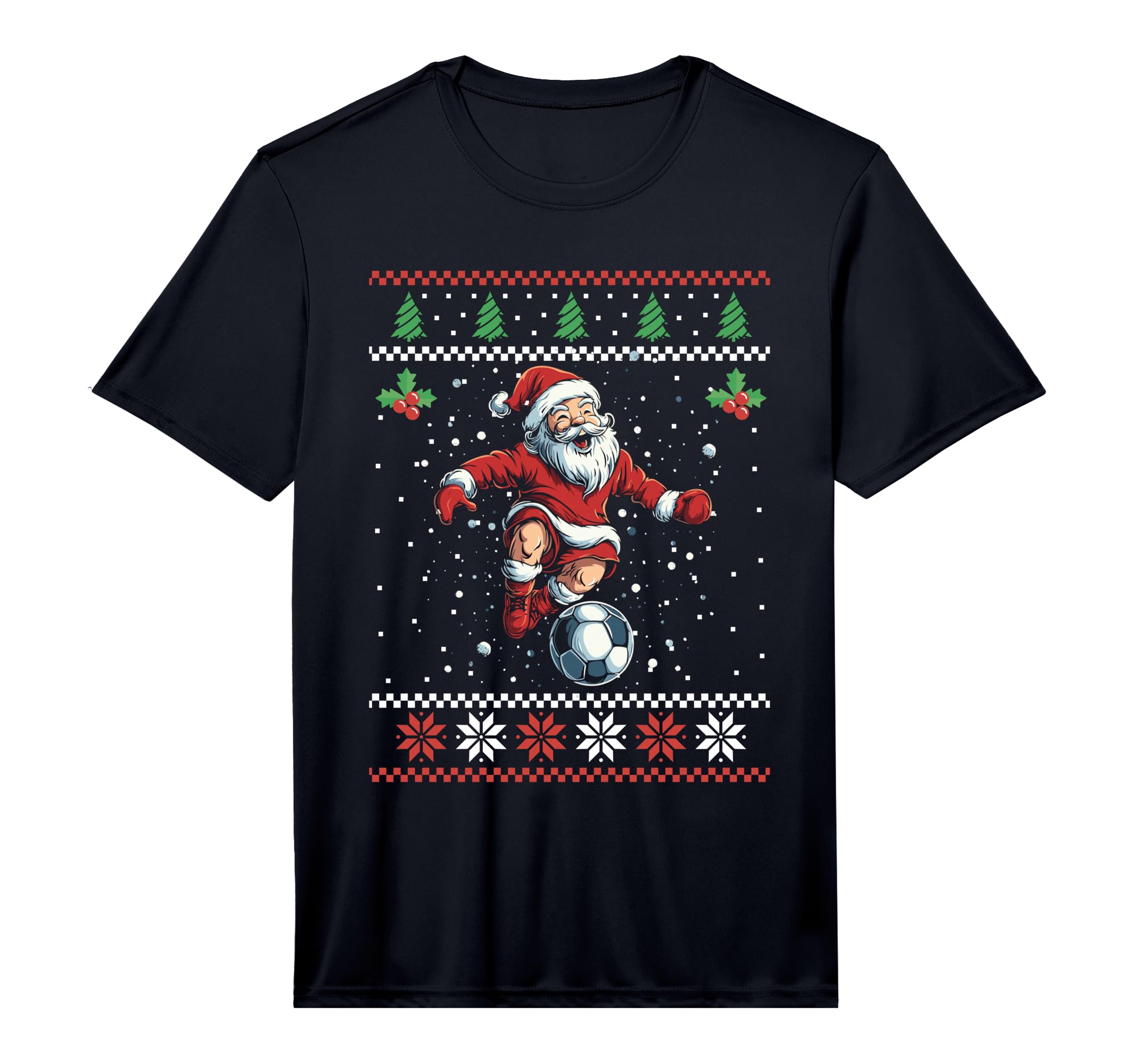 Mens Santa Plays Soccer Ugly T-Shirt - Streetwear Style Men Women