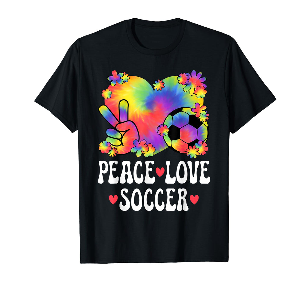 Peace Love Soccer Lover 60S 70S T-Shirt - Minimalist Print for Adults
