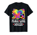 Peace Love Soccer Lover 60S 70S T-Shirt - Minimalist Print for Adults