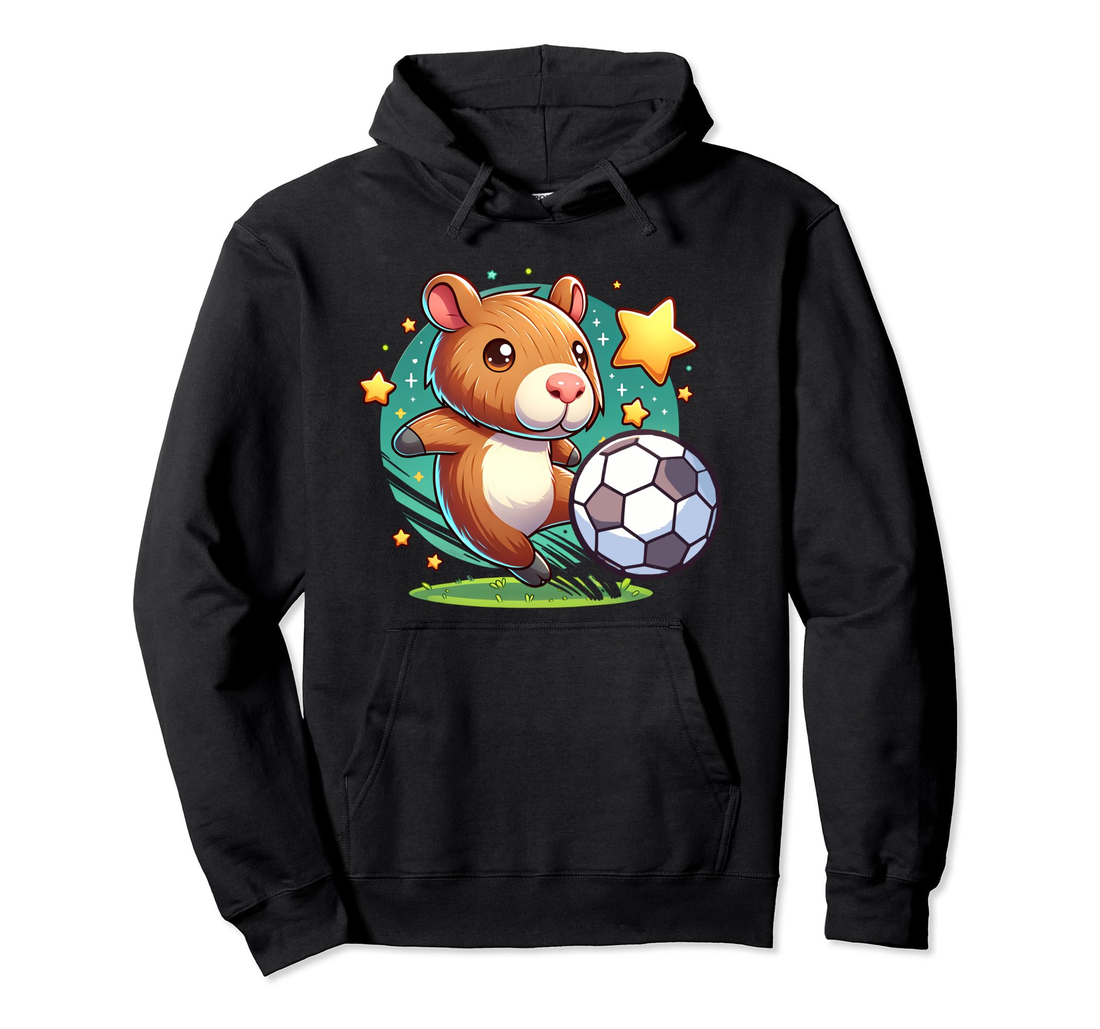 Capybara Soccer Player Kicking Soccer Hoodie - Custom Art Print for Adults