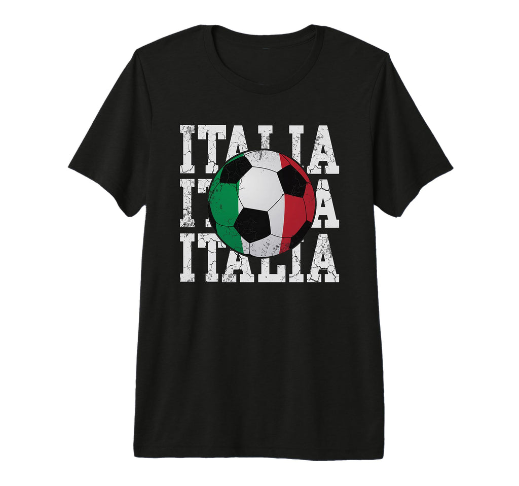 Italia Flag Soccer Ball Italian T-Shirt - Casual Everyday Wear Unisex