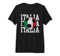 Italia Flag Soccer Ball Italian T-Shirt - Casual Everyday Wear Unisex