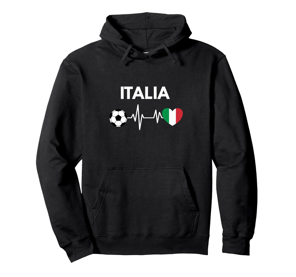 Italia Flag Heartbeat Soccer Hoodie - Streetwear Style for Adults