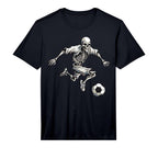 Soccer Skeleton Playing Soccer T-Shirt - Casual Everyday Wear Unisex