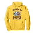 Running Caffeine Soccer Mom Soccer Hoodie - Custom Art Print for Adults