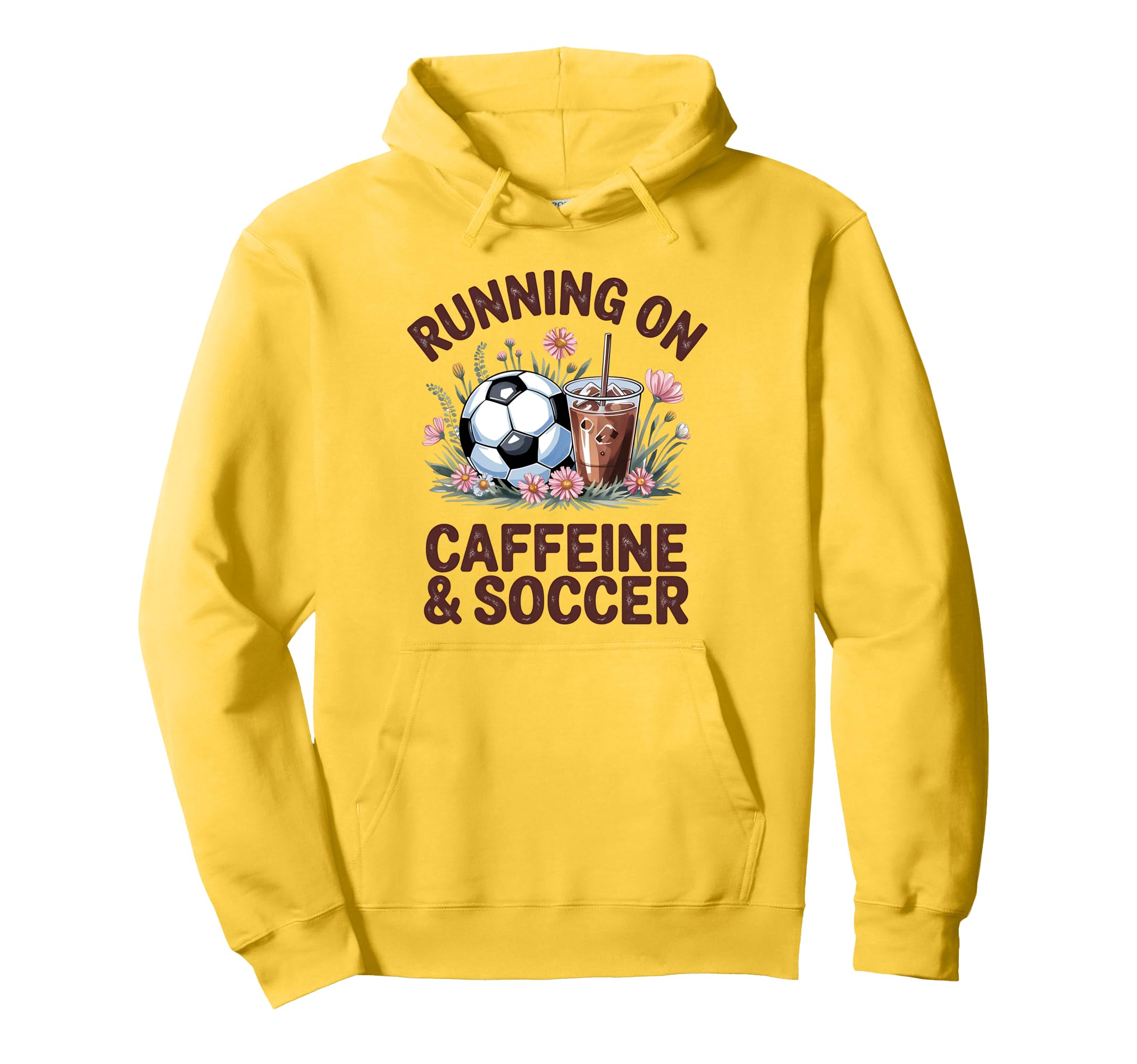 Running Caffeine Soccer Mom Soccer Hoodie - Custom Art Print for Adults
