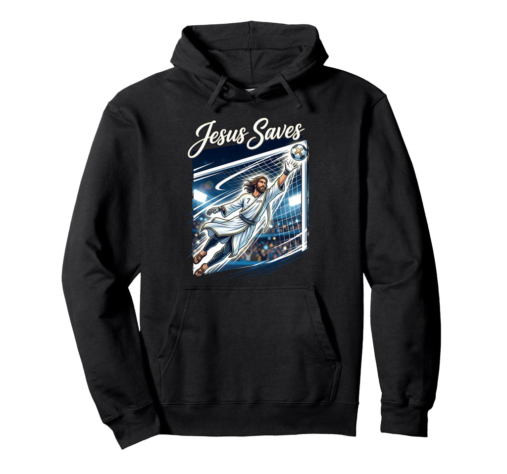Jesus Christ Saves Christian Soccer Hoodie - Streetwear Style for Adults