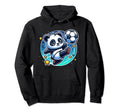 Panda Soccer Player Kicking Soccer Ball Hoodie - Unique Graphic Unisex