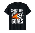 Shoot Your Goals Soccer Distressed T-Shirt - Aesthetic Graphic for Adults
