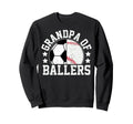 Grandpa Ballers Soccer Baseball Grandpa Sweatshirt - Graphic Print Unisex