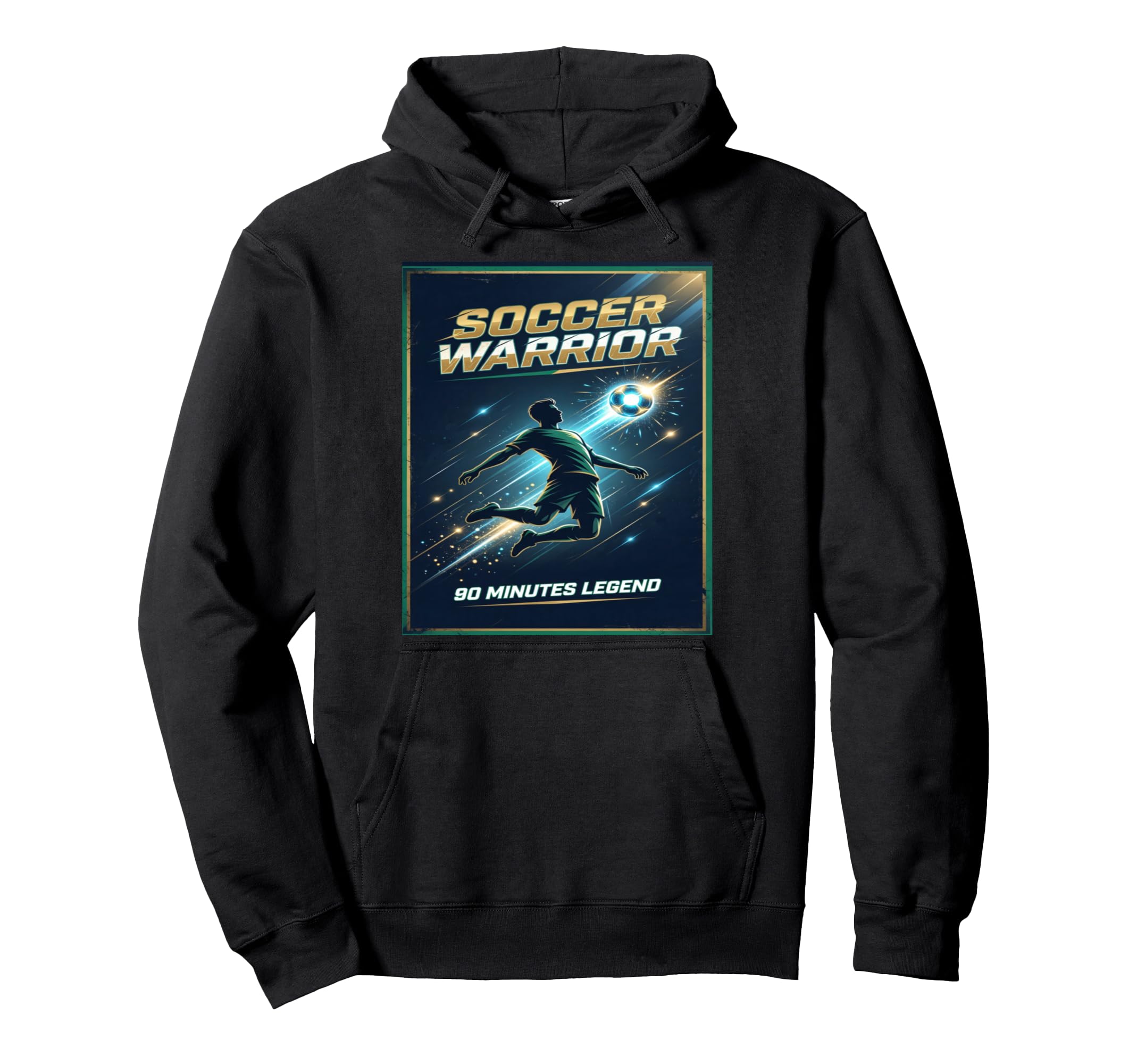 Football Warrior Soccer 90 Minutes Hoodie - Casual Everyday Wear Unisex