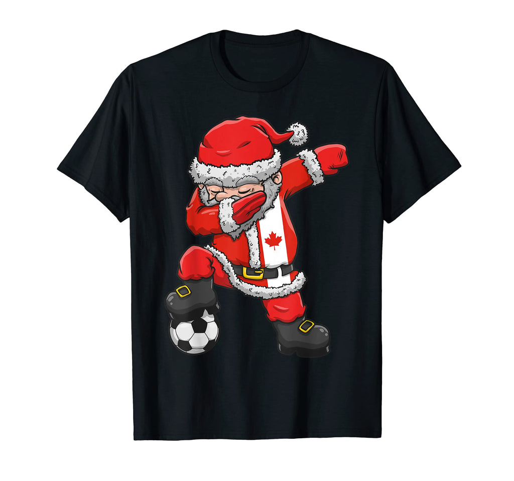 Soccer Dabbing Santa Canada Football T-Shirt - Trendy Graphic Unisex