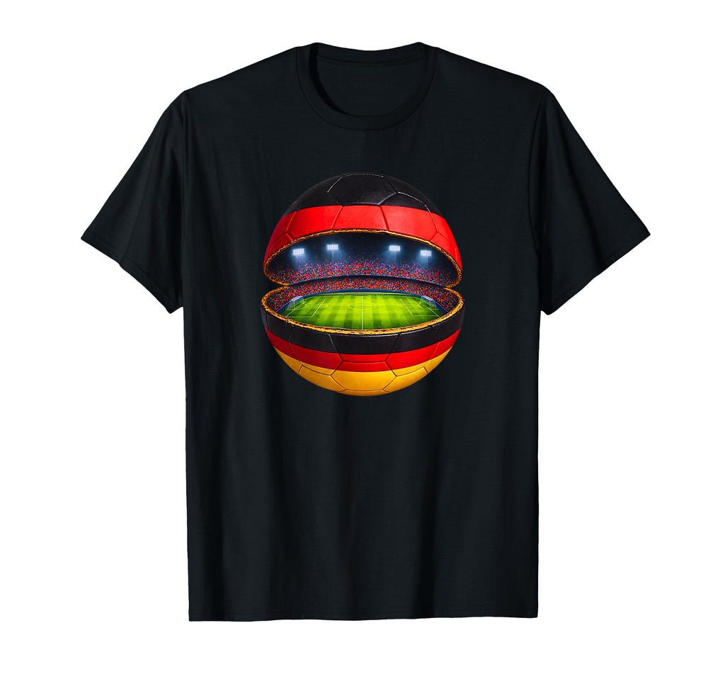 German Flag Soccer Stadium Inside Ball T-Shirt - Custom Art Print Unisex