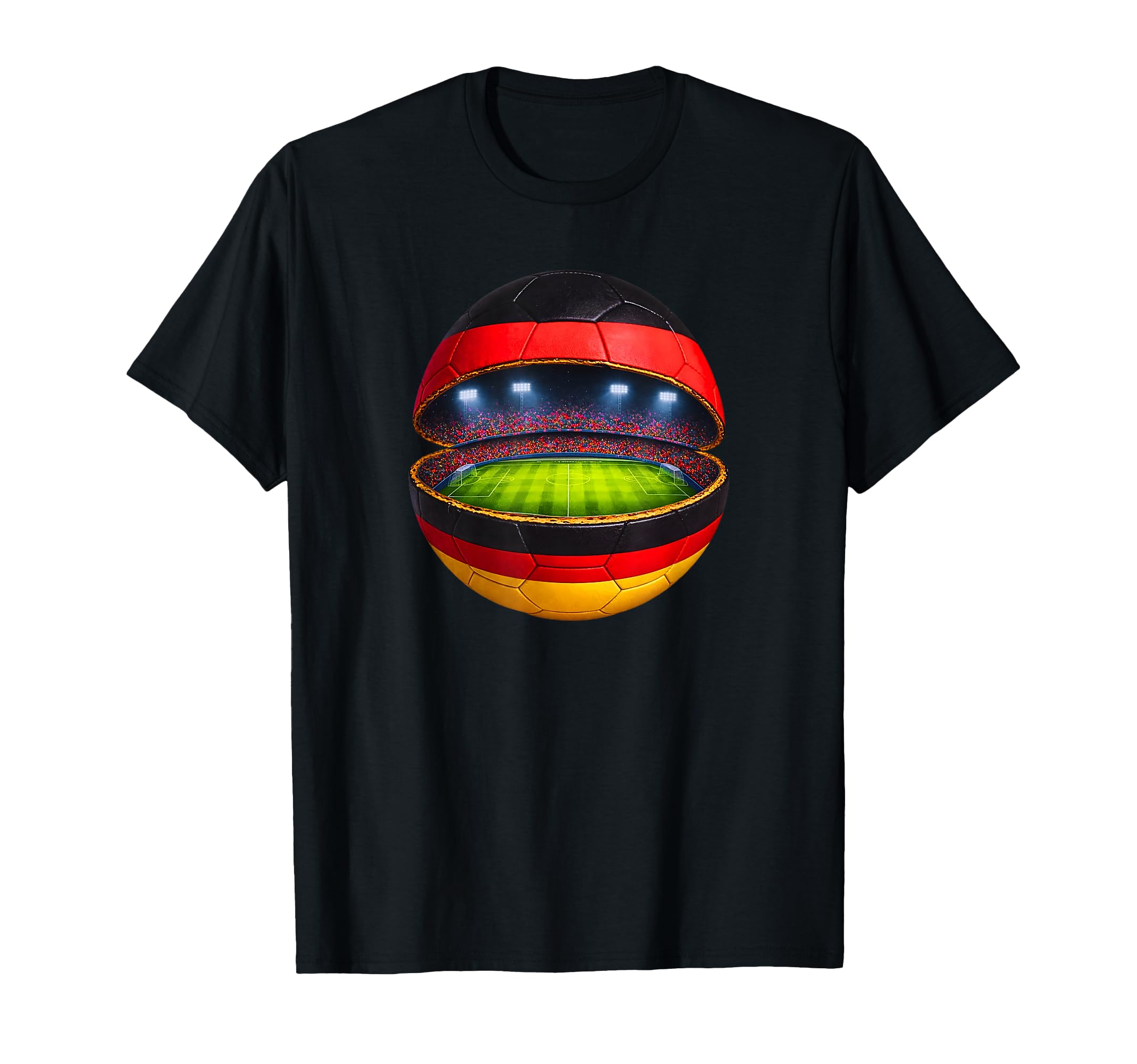 German Flag Soccer Stadium Inside Ball T-Shirt - Custom Art Print Unisex