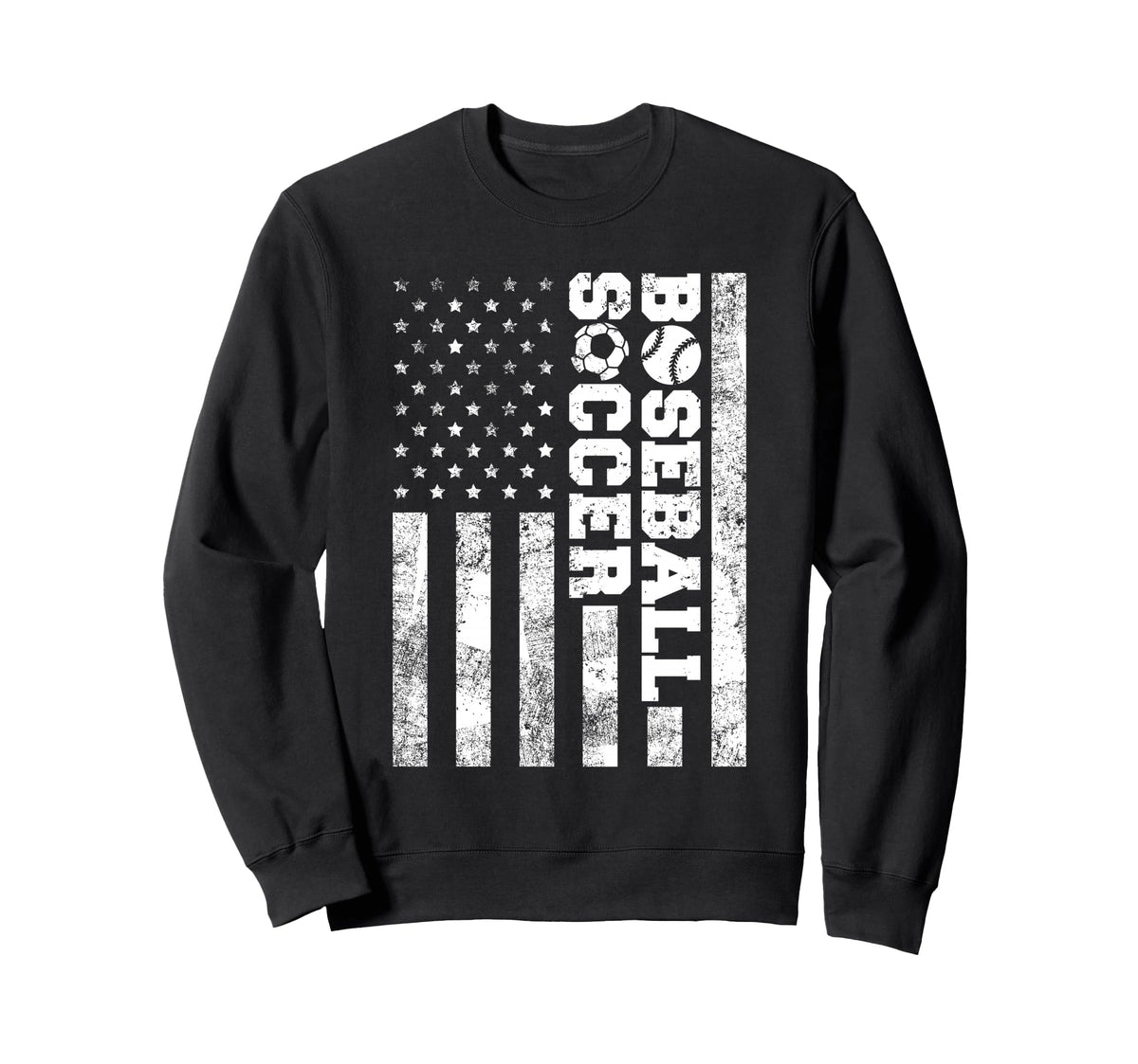 American Distressed Flag Funny Sweatshirt - Novelty Apparel for Adults