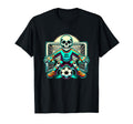 Halloween Skeleton Goalie Soccer T-Shirt - Trendy Graphic for Adults